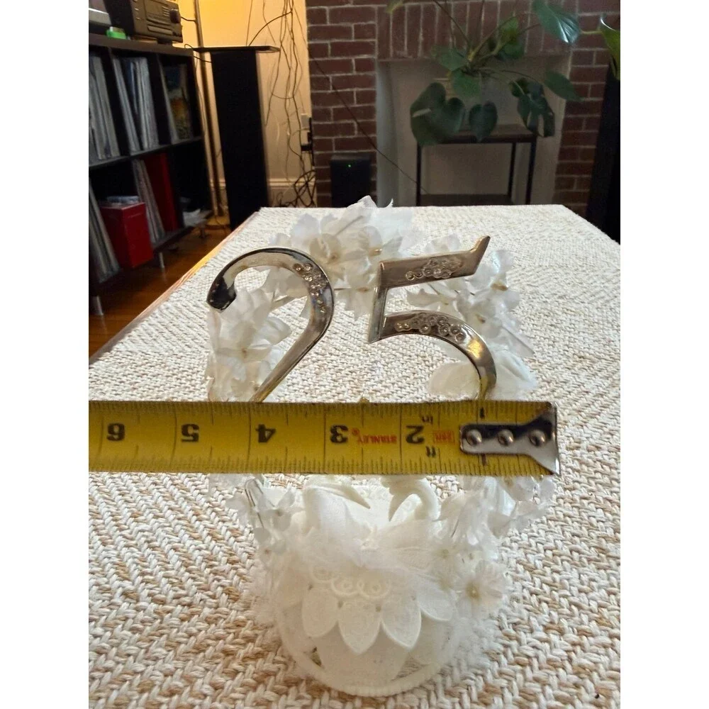 Vintage 25th anniversary cake topper